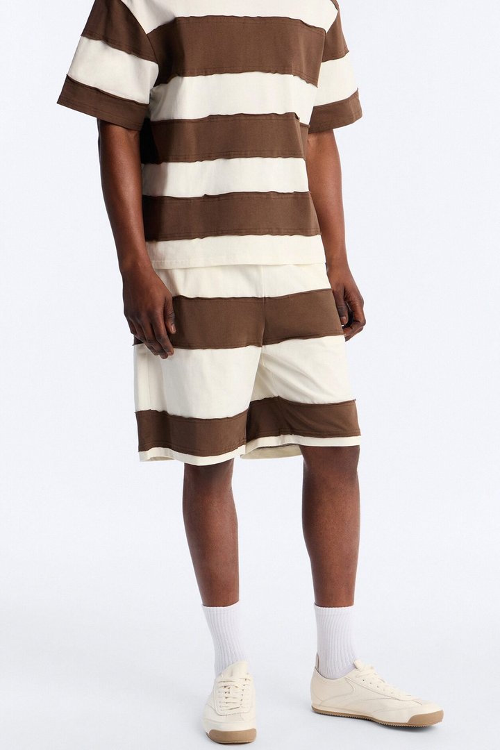 Dean Distressed Stripe Short - Brown/combo