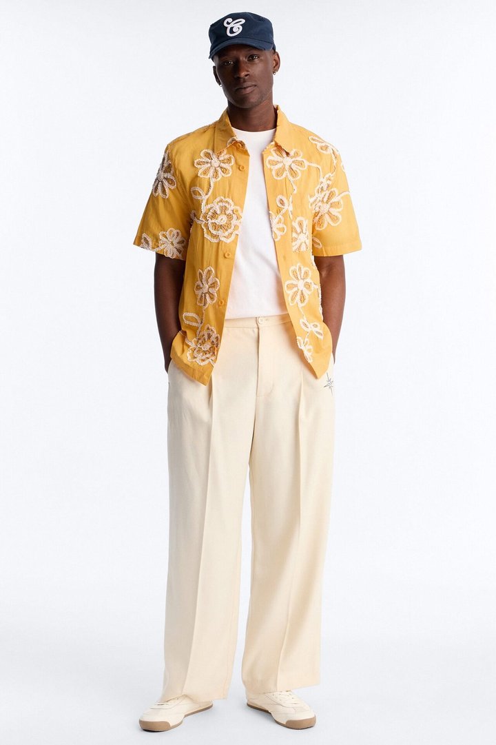 Paper Flore Short Sleeve Button Up Shirt - Mustard