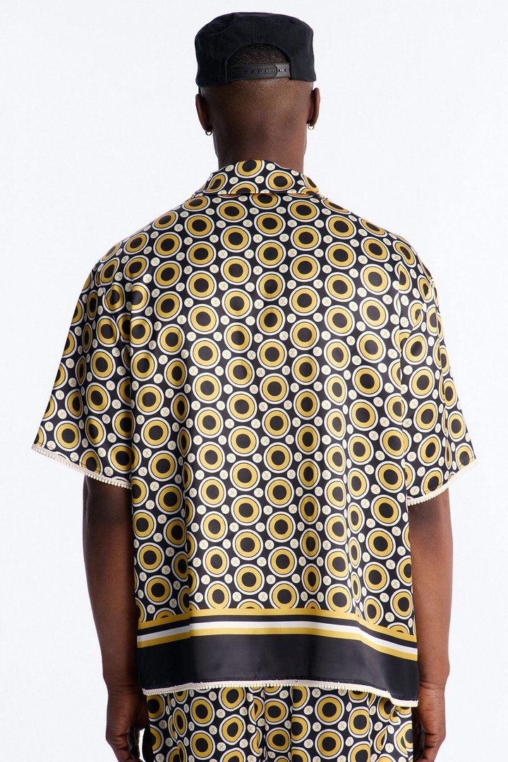 Relaxed Coded Luxe Button Up Shirt - Yellow/combo