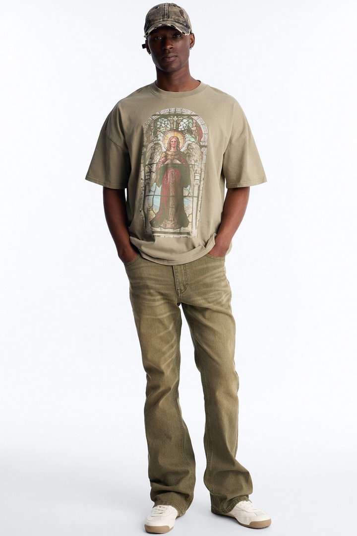 Essential Hue Stacked Skinny Flare Stretch Jean - Olive