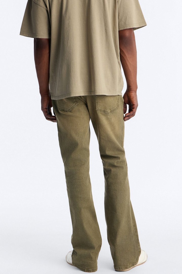 Essential Hue Stacked Skinny Flare Stretch Jean - Olive