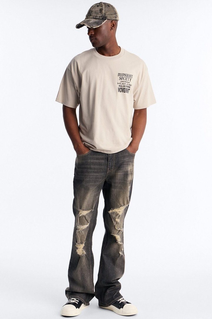 Midnight Society Boxy Short Sleeve Tee - Grey