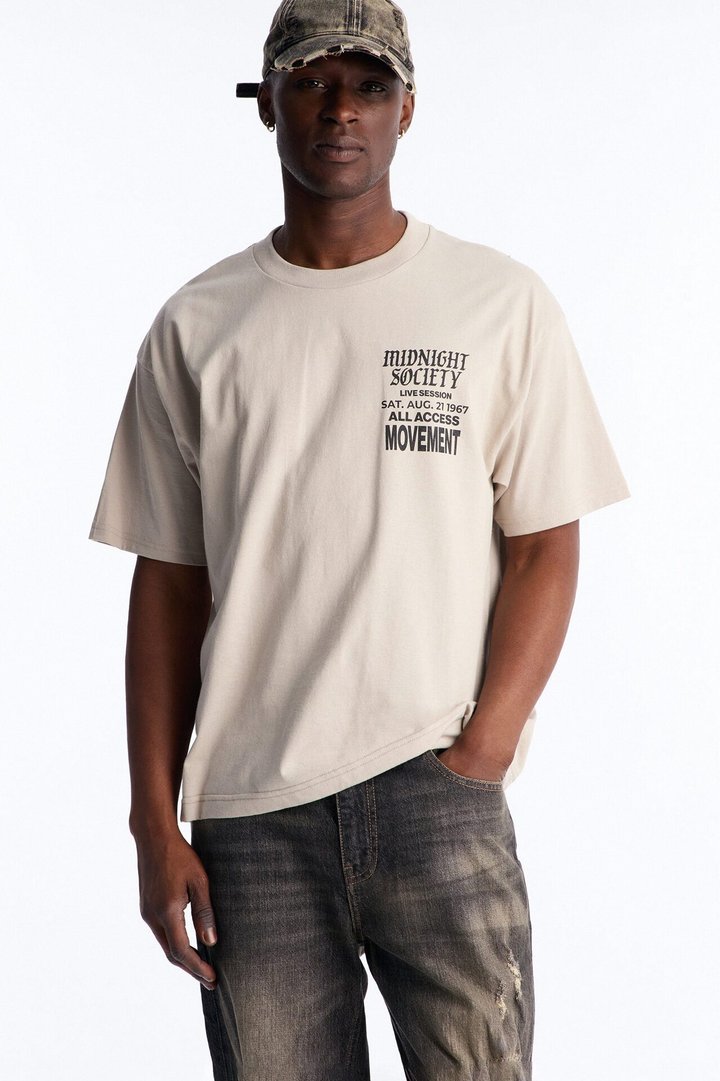 Midnight Society Boxy Short Sleeve Tee - Grey