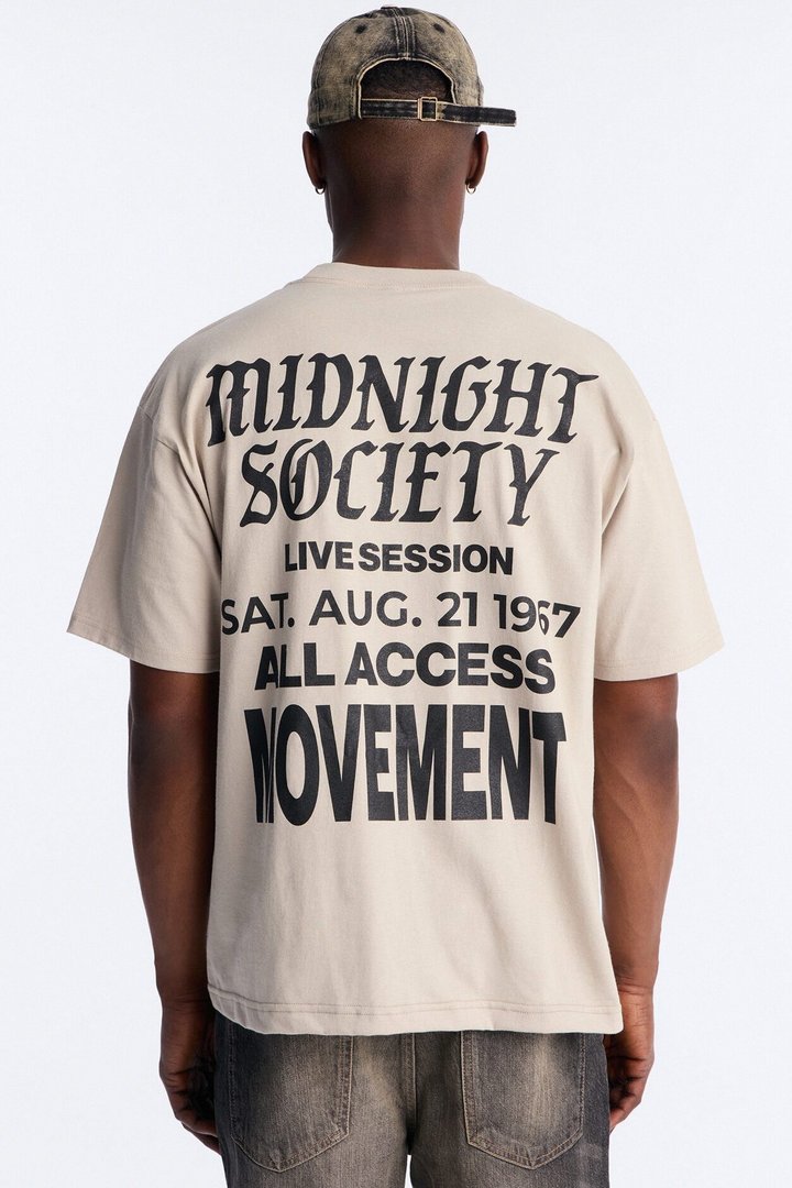 Midnight Society Boxy Short Sleeve Tee - Grey