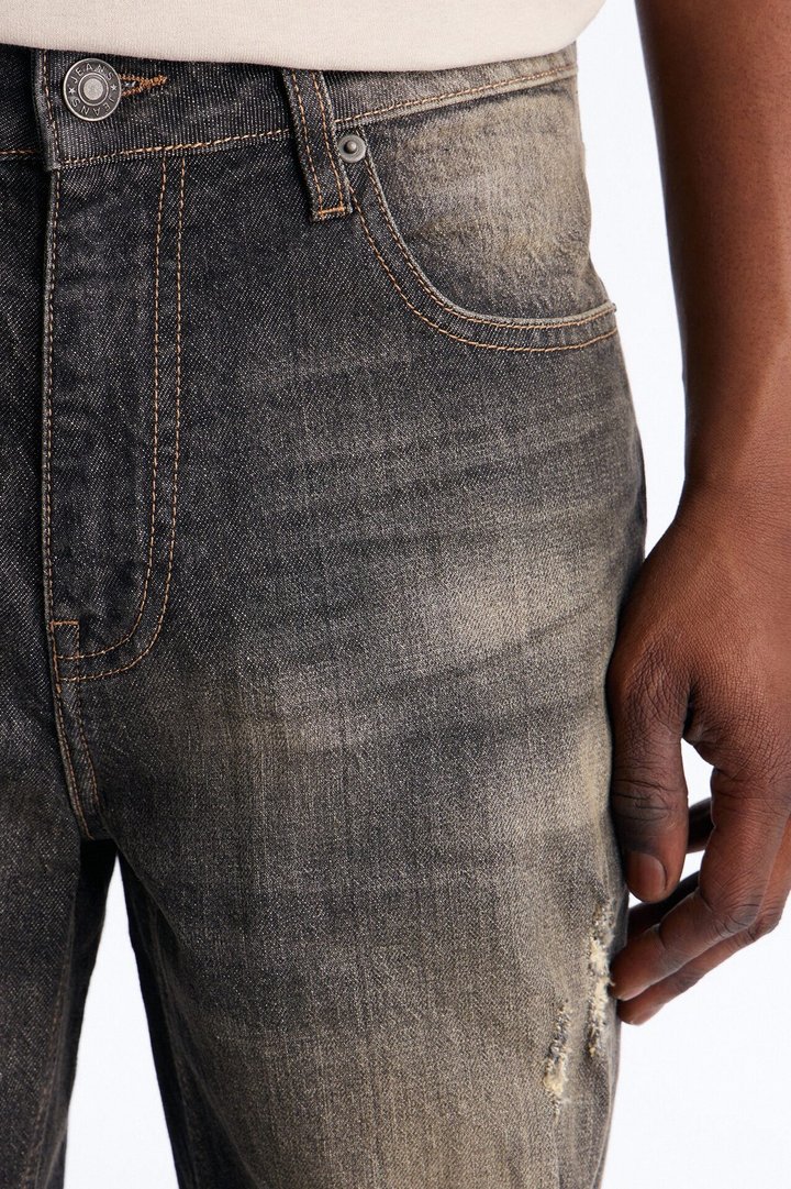 Stacked Slim Flare Make It Distressed Jean - Black Wash