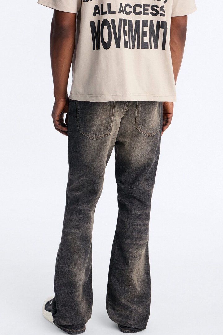 Stacked Slim Flare Make It Distressed Jean - Black Wash
