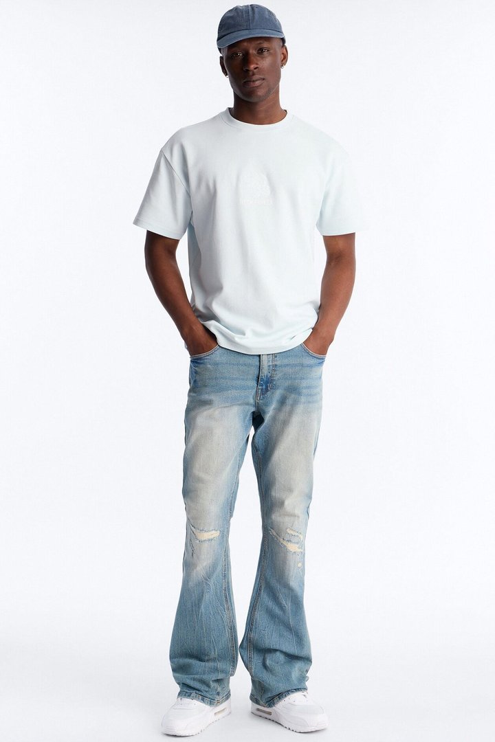 Dreamy Stacked Slim Flare Jeans - Vintage Blue Wash