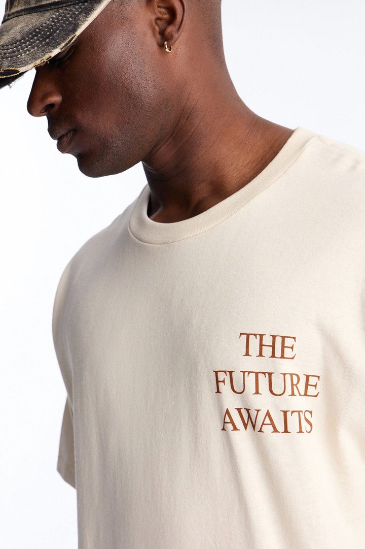 The Future Awaits Oversized Short Sleeve Tee - Cream
