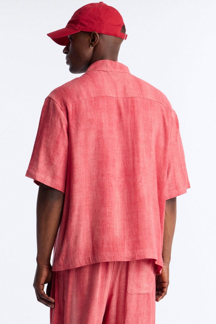 Relaxed Desert Oasis Button Up Shirt - Red