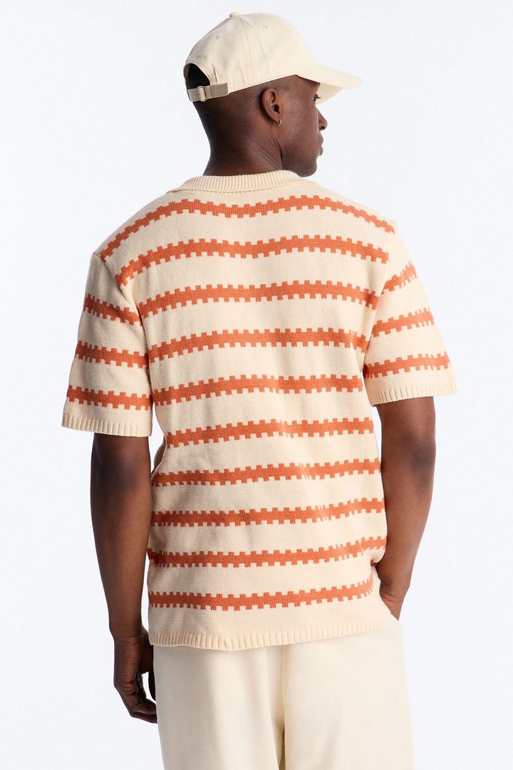 Ripple Stripe Johnny Polo - Orange