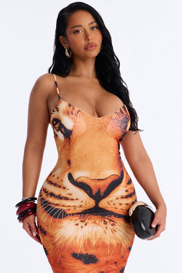Fierce And Fab Maxi Dress - Orange/combo