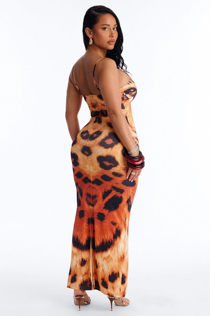 Fierce And Fab Maxi Dress - Orange/combo