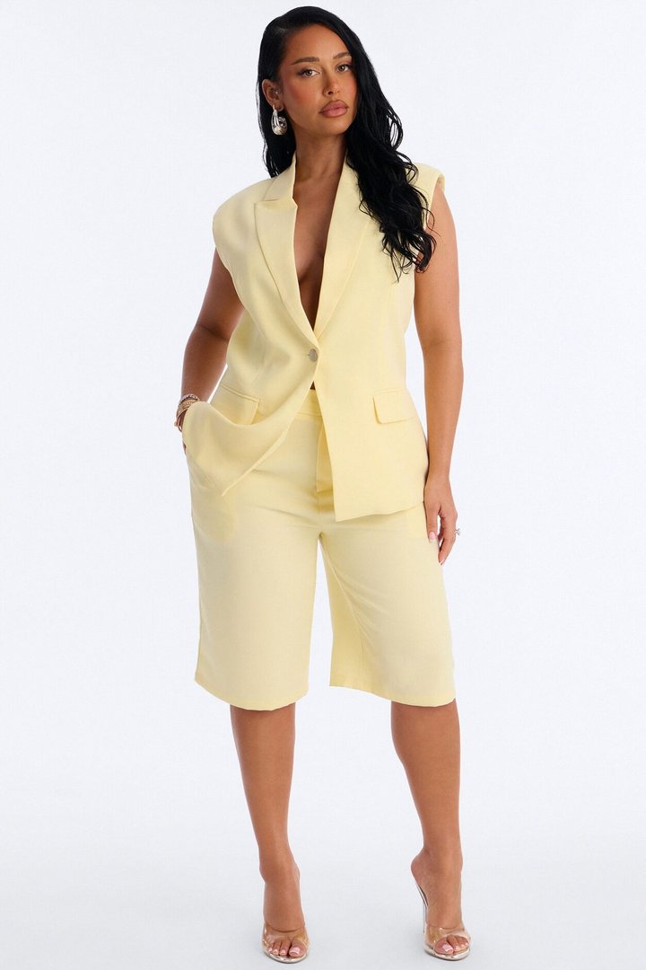 Paloma Linen Bermuda Short - Yellow