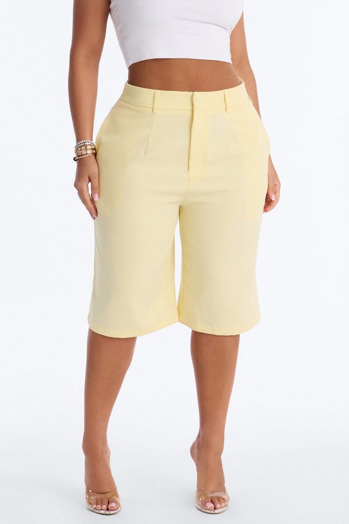 Paloma Linen Bermuda Short - Yellow