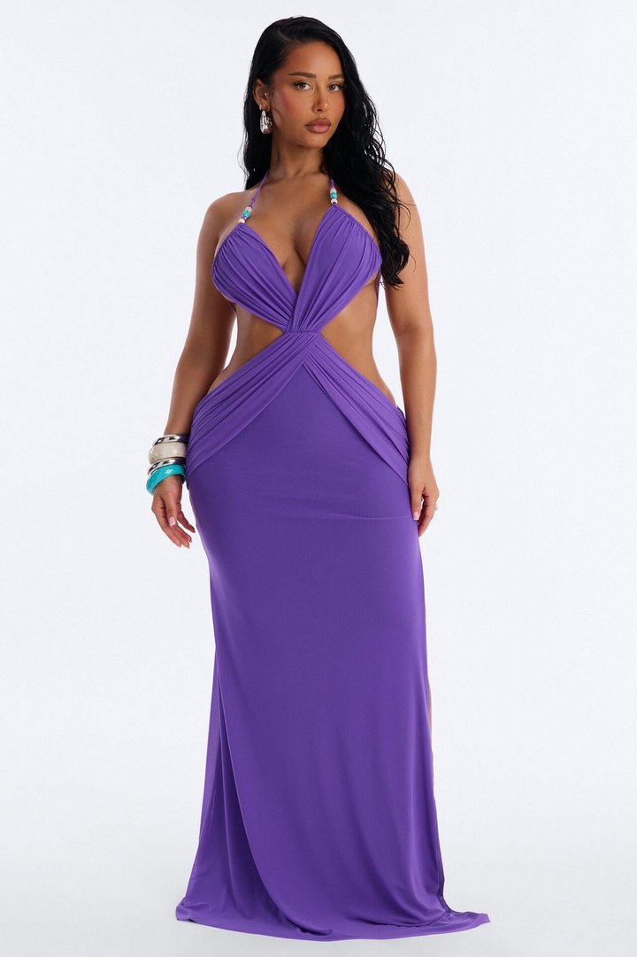 No Filter Mesh Maxi Dress - Purple