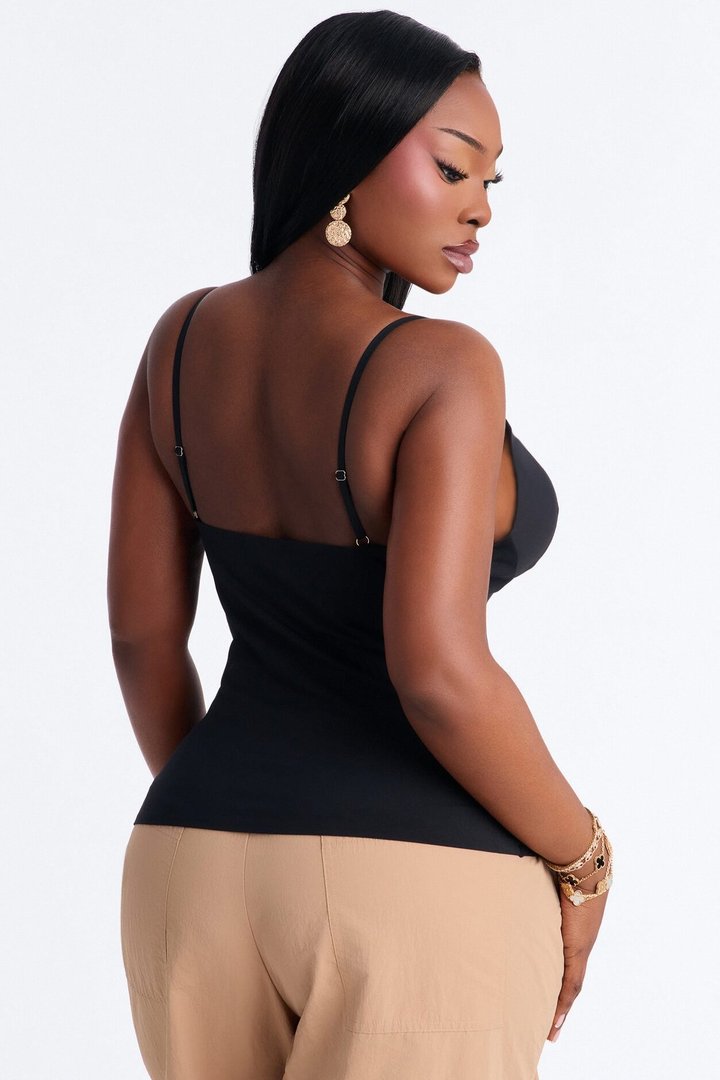 Kenny Padded Sweetheart Tank Top - Black