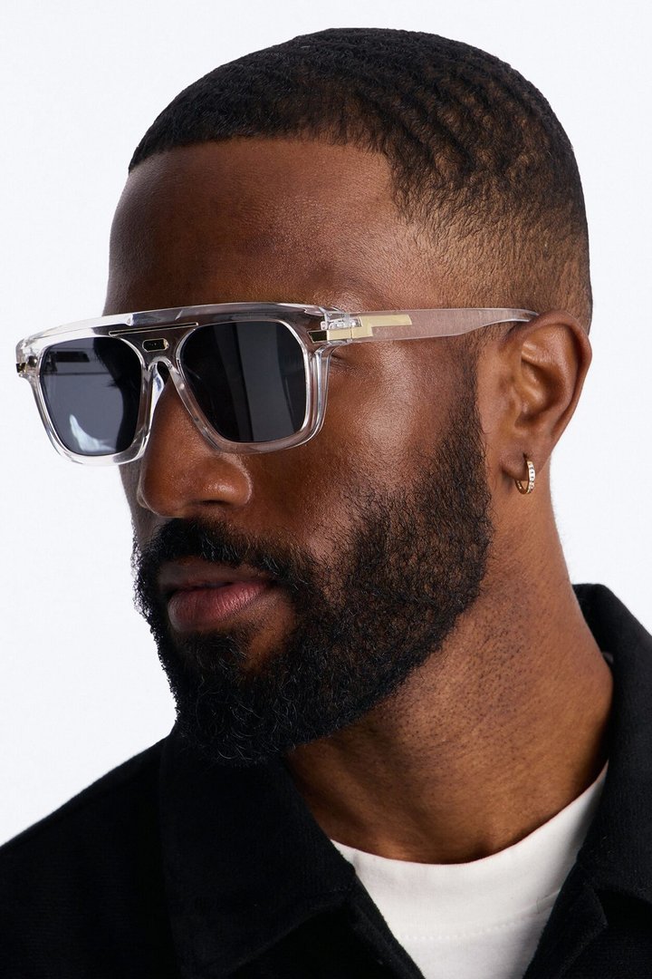 Stuck In Limbo Flat Top Sunglasses - Clear