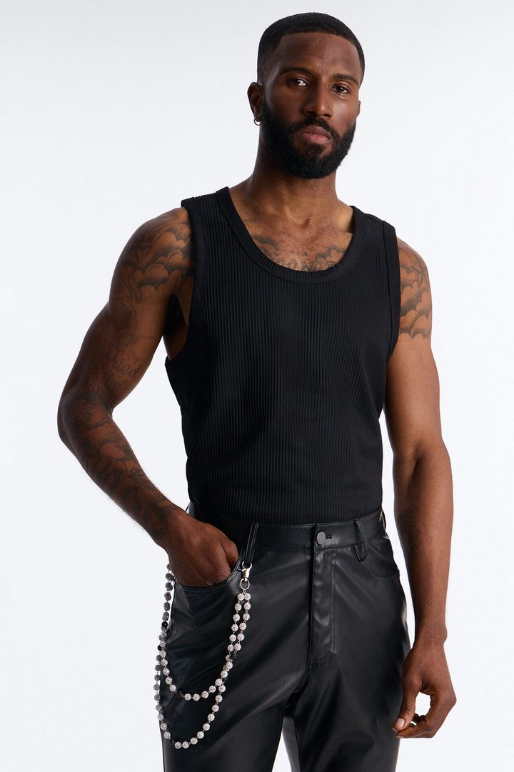 Iced Beaded Layered Pant Chain - Silver