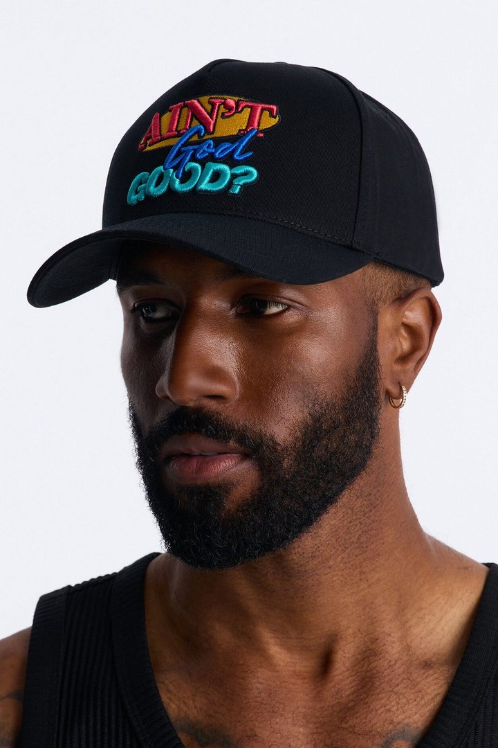 Ain't God Good Unstructured Snapback Hat - Black