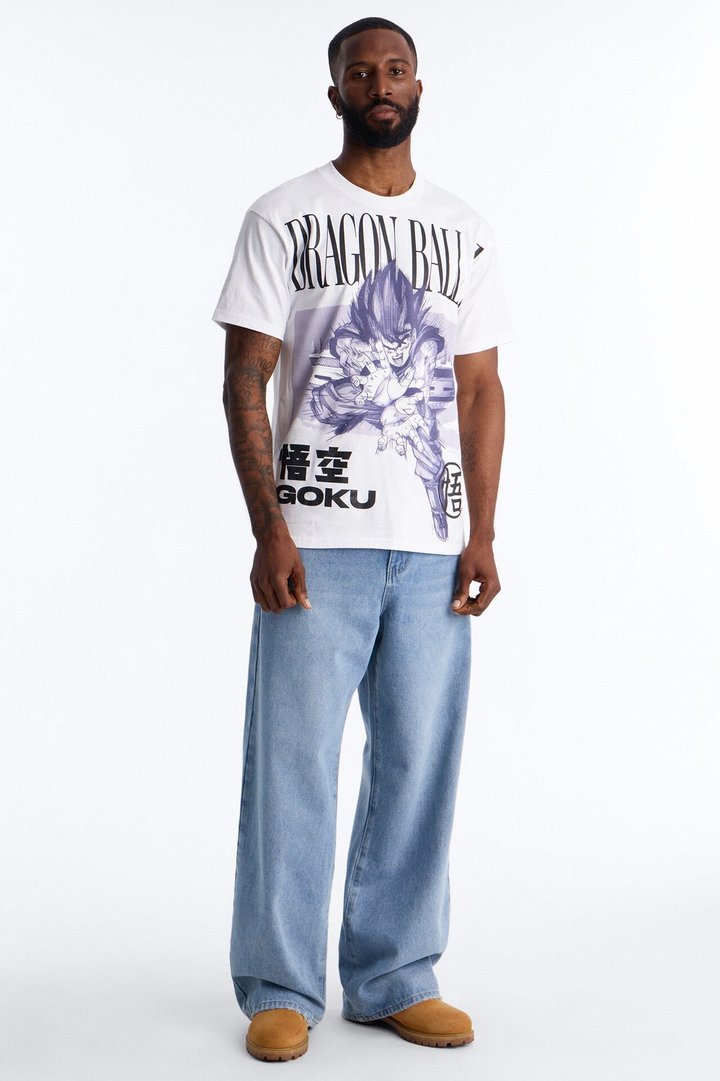 Dragon Ball Z Son Goku Oversized Short Sleeve Tee - White