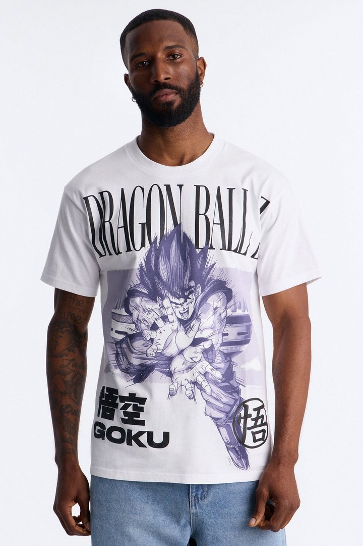 Dragon Ball Z Son Goku Oversized Short Sleeve Tee - White