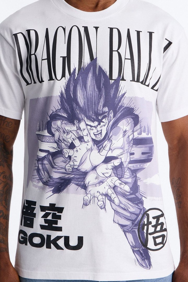 Dragon Ball Z Son Goku Oversized Short Sleeve Tee - White