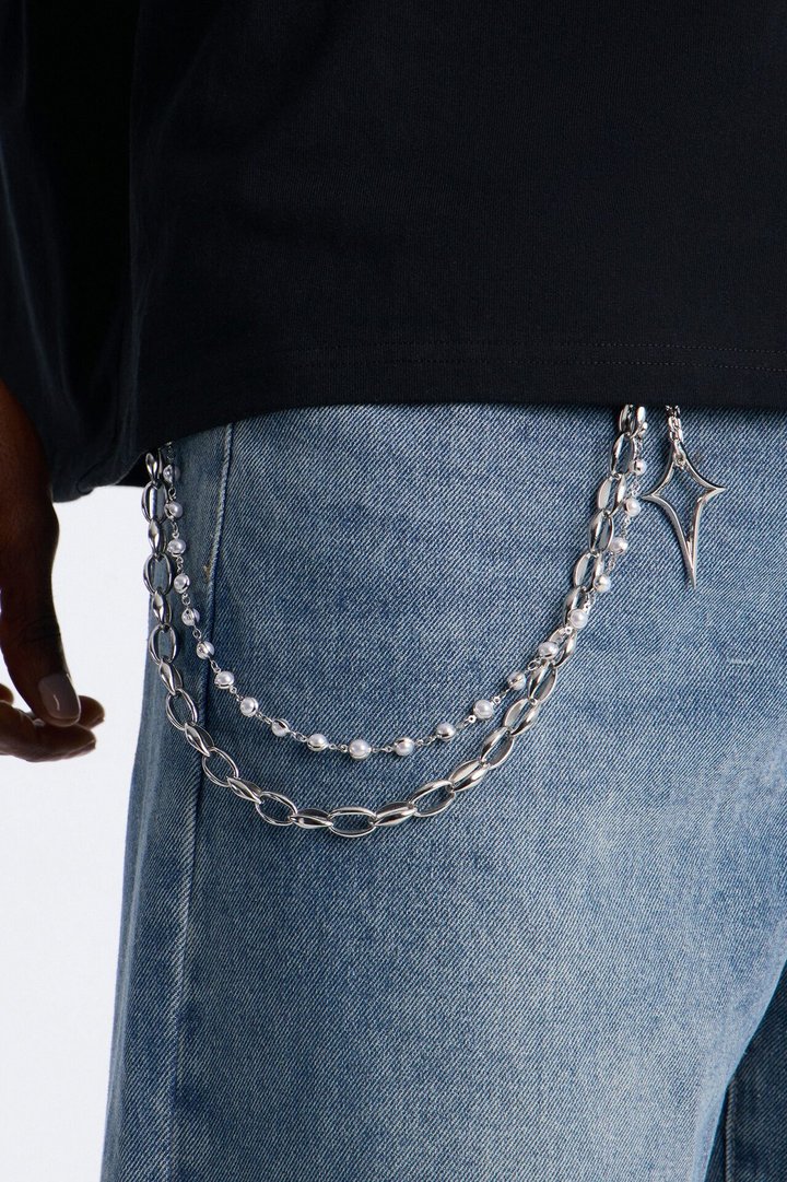 Star Sound Eclipse Layered Pant Chain - Silver