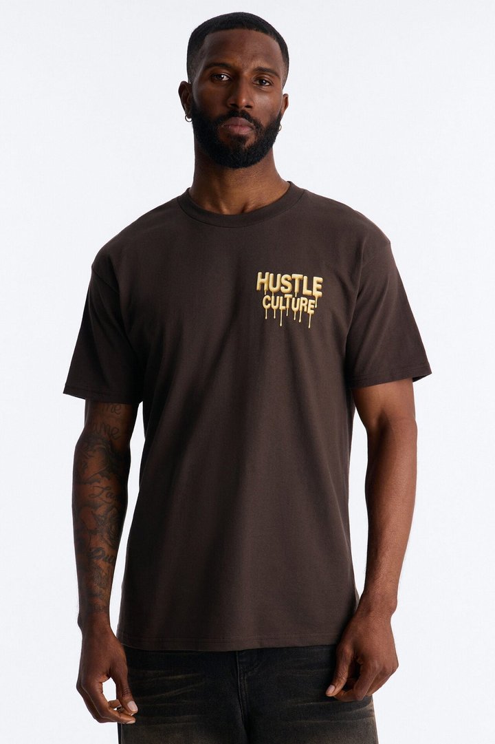 Hustle Cxltre Oversized Short Sleeve Tee - Brown