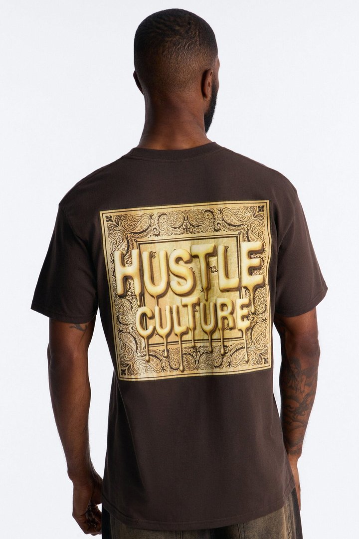 Hustle Cxltre Oversized Short Sleeve Tee - Brown