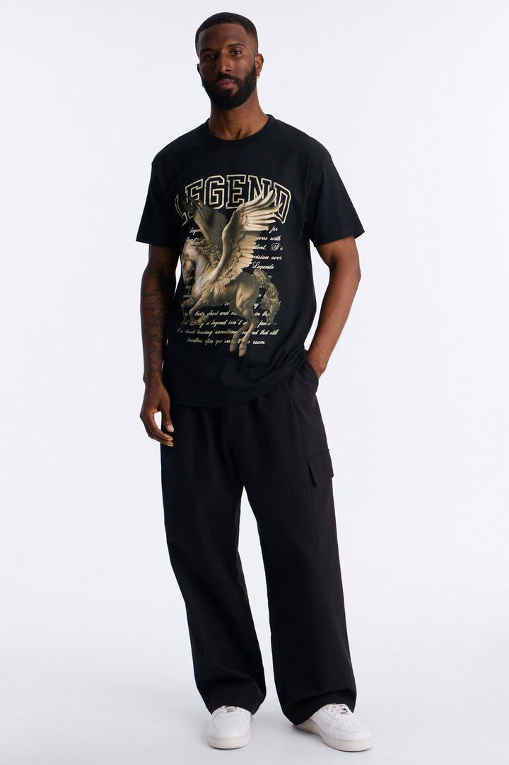 Legends Live On Oversized Short Sleeve Tee - Black