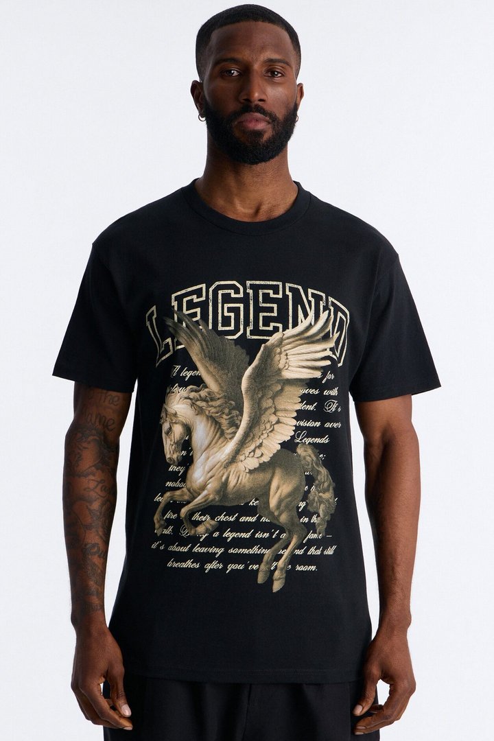 Legends Live On Oversized Short Sleeve Tee - Black