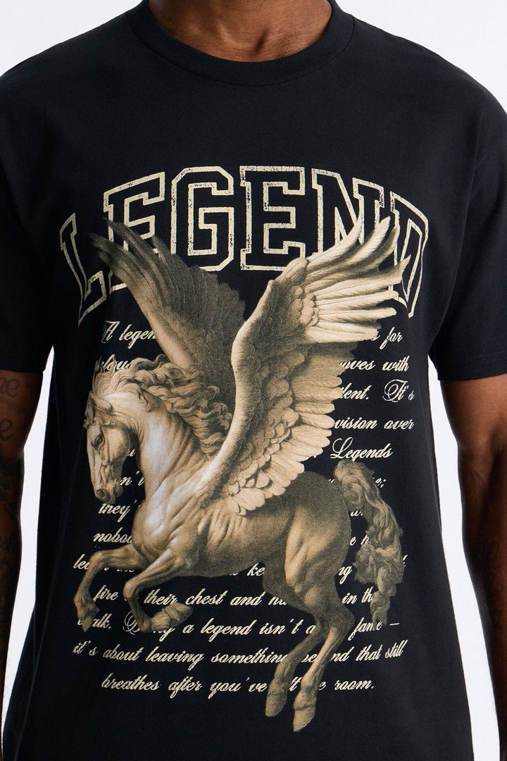 Legends Live On Oversized Short Sleeve Tee - Black