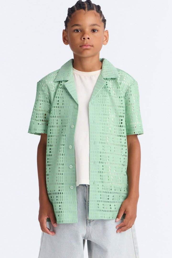 Mini All Along Button Down Shirt - Sage