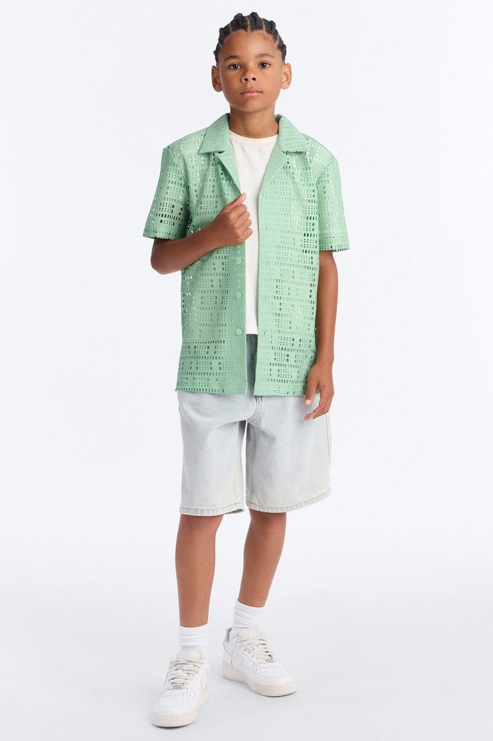 Mini All Along Button Down Shirt - Sage