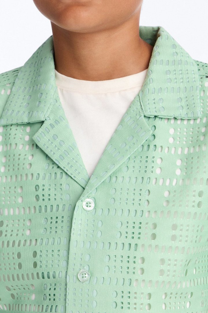 Mini All Along Button Down Shirt - Sage