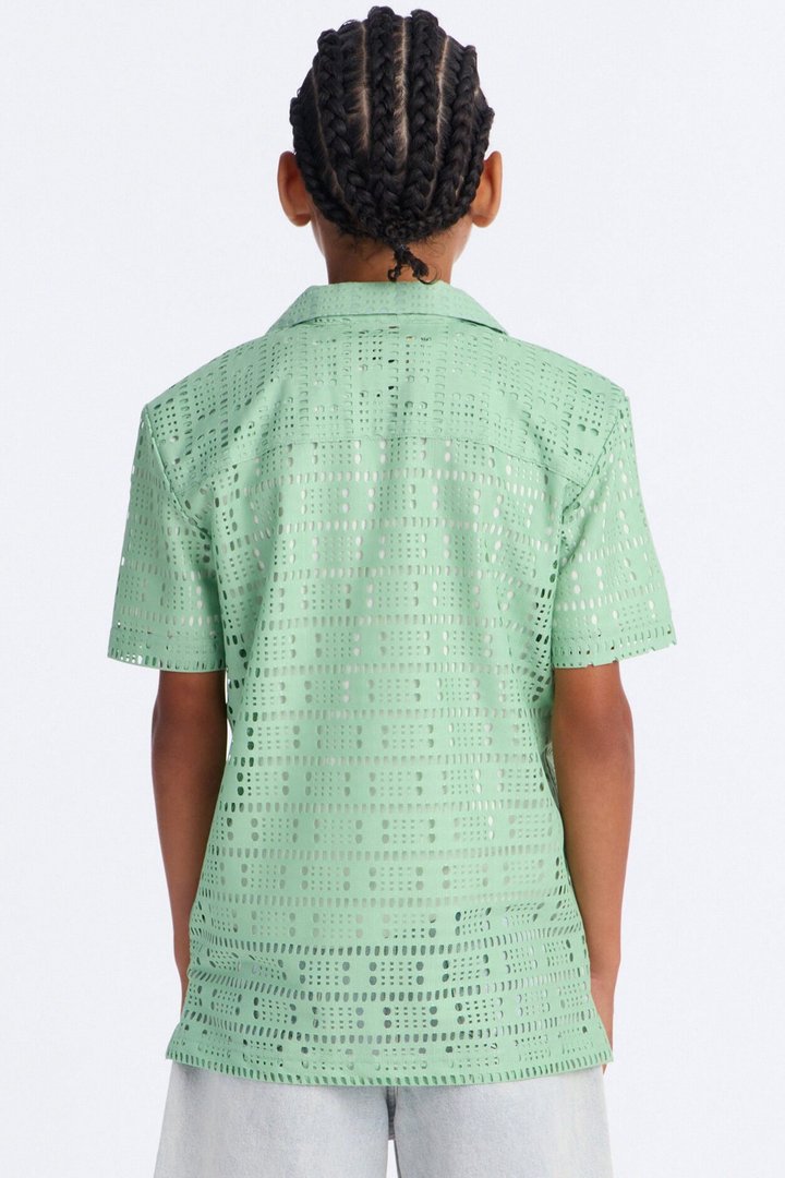 Mini All Along Button Down Shirt - Sage