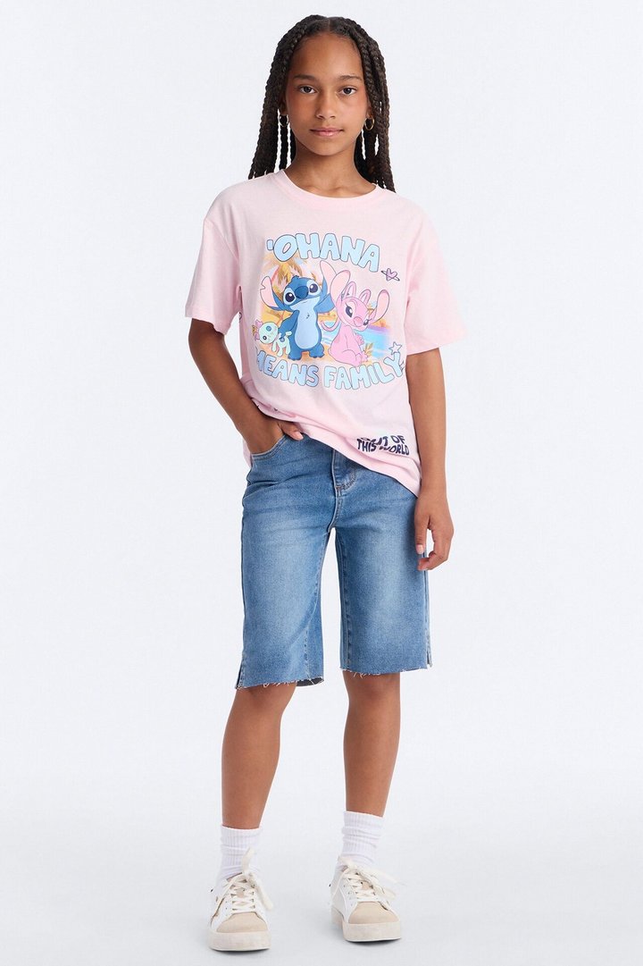 Mini Everything's Good Super Stretch Denim Bermudas - Medium Blue Wash