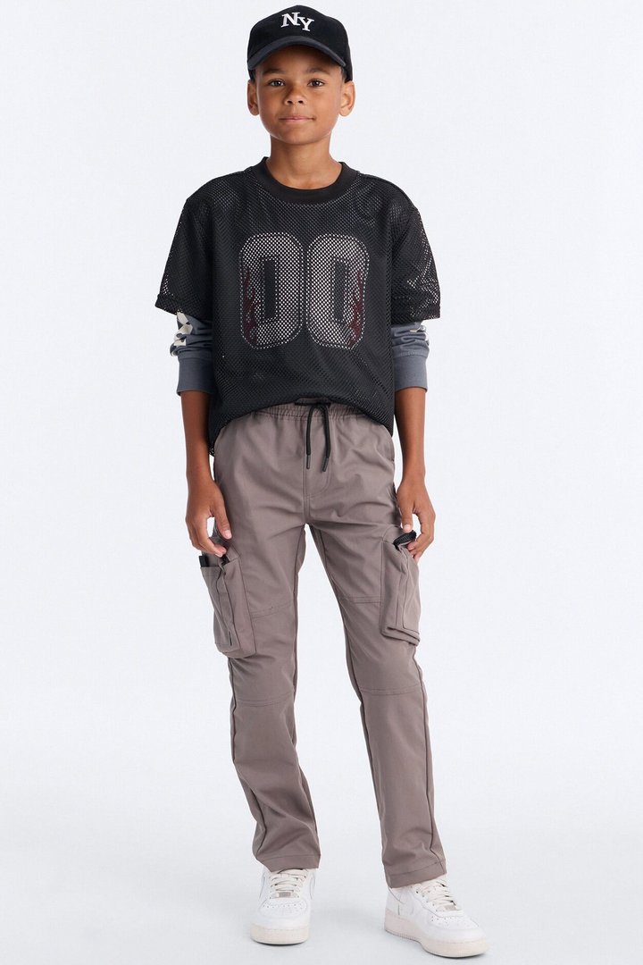 Mini Finn Tech Twill Cargo Pants - Dark Grey