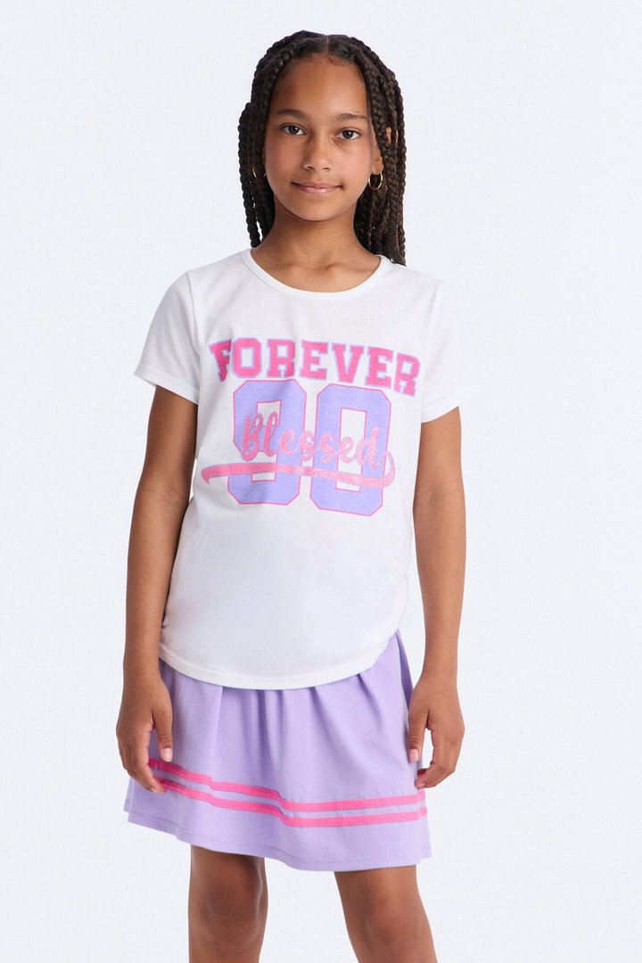 Mini Forever Blessed Skort Set - White/combo