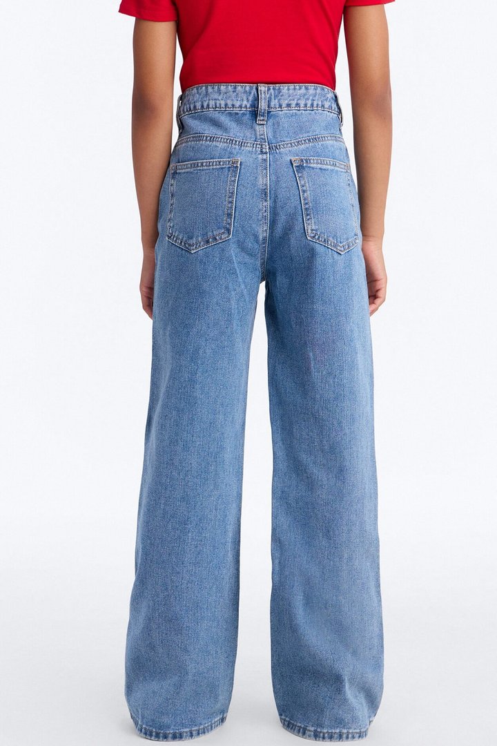 Mini Clara Embroidered Bow Straight Leg Jeans - Light Wash