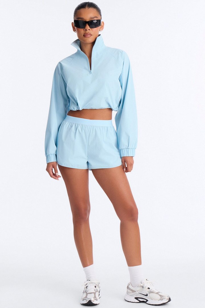 Alora Windbreaker Lounge Short - Light Blue