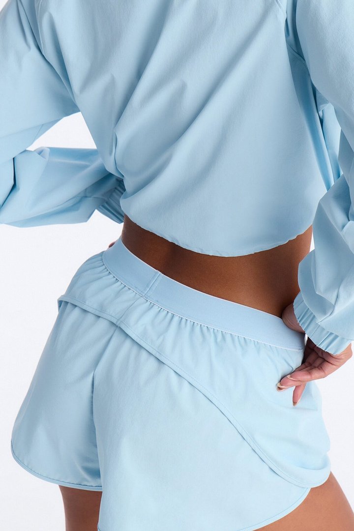 Alora Windbreaker Lounge Short - Light Blue