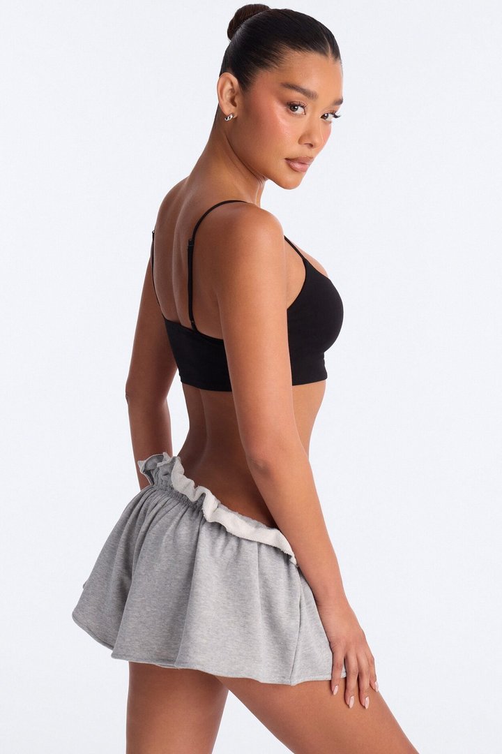 Alexa Everyday Double Layered Cropped Cami Top - Black
