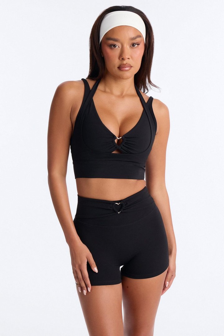 Cross Your Heart Double Lined Short Set - Black