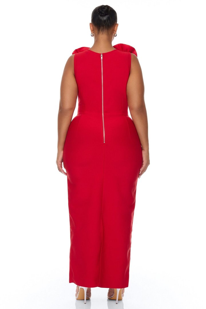 Rosalia Rosette Bandage Maxi Dress - Red