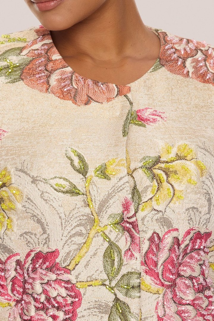 Riannon Jacquard Jacket - Taupe