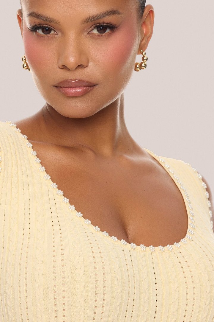 Sweet As Honey Embellished Maxi Dress - Butter Yellow