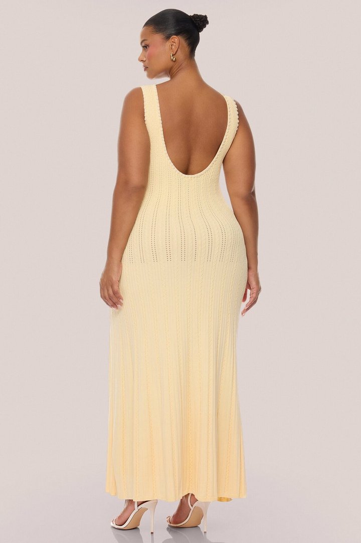 Sweet As Honey Embellished Maxi Dress - Butter Yellow