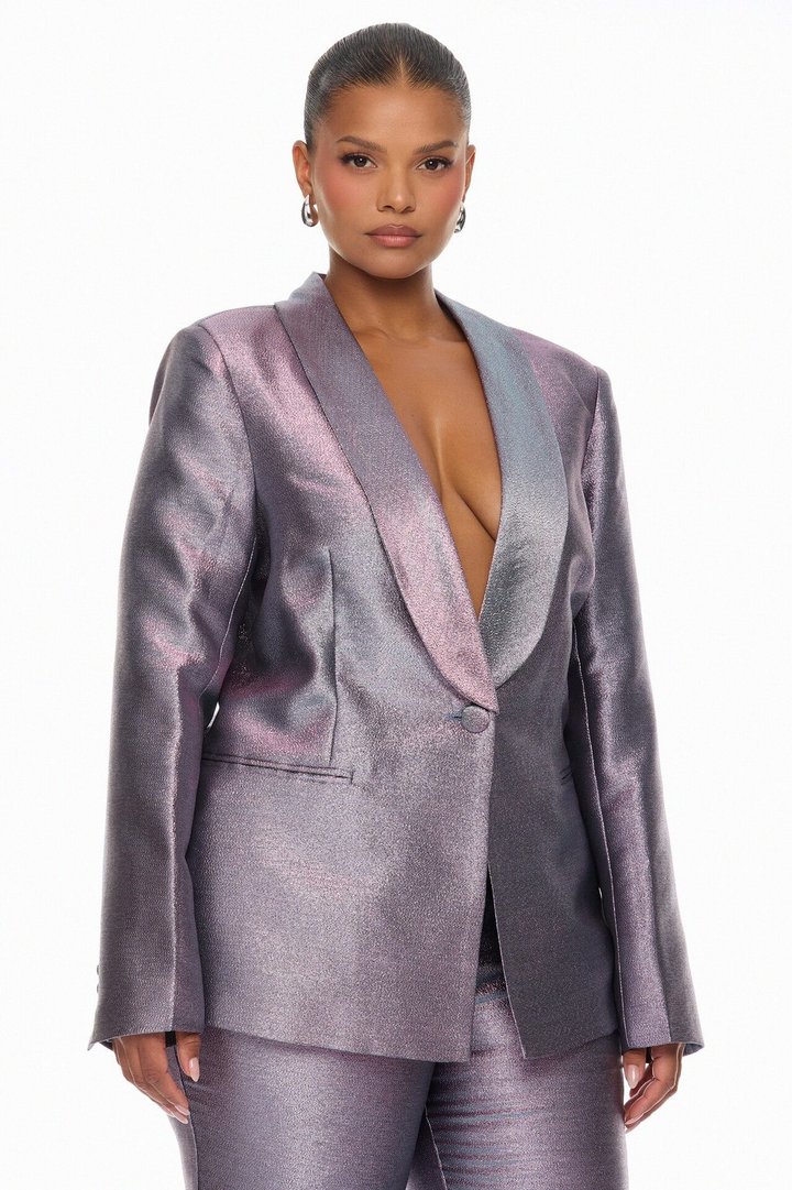Cosmic Dream Metallic Pant Set - Blue/combo