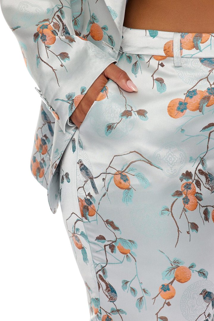 Amelya Jacquard Blazer Pant Set - Light Blue